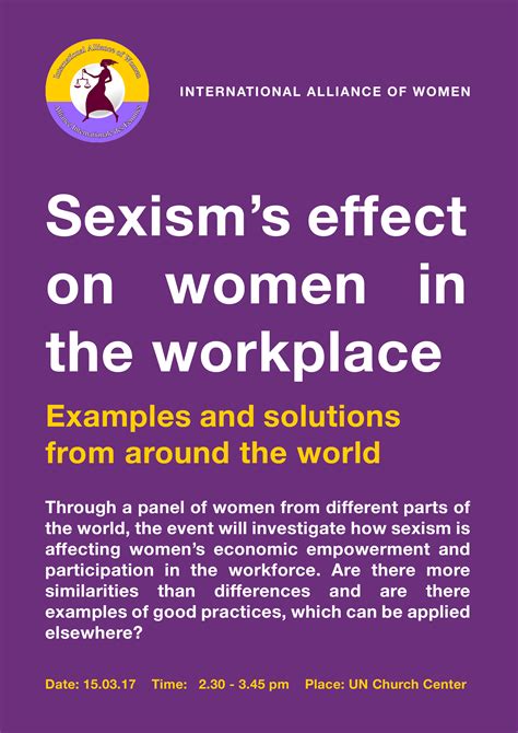 Sexisms Effect On Women In The Workplace A Parallel Event International Alliance Of Women