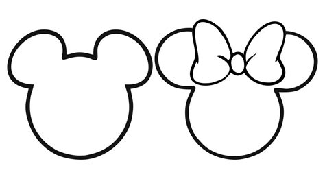 Mickey And Minnie Outline Svg Minnie Head Outline Svg Mickey Mouse