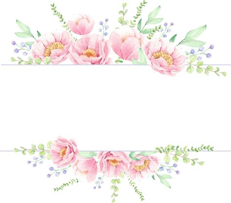 Watercolor Pink Peony Flower Bouquet Wreath With Gold Frame Square