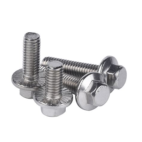 Stainless Steel A A Hex Flange Hexagon Head Bolt With Serration