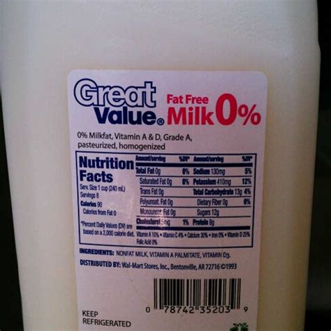 1 Cup Skim Milk Nutrition Facts Blog Dandk