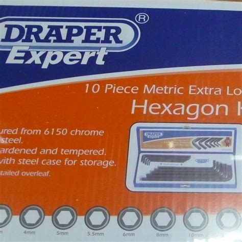 Draper Expert 10pc Hexagonal Keyset Metri Extar Maye Tool Supplies