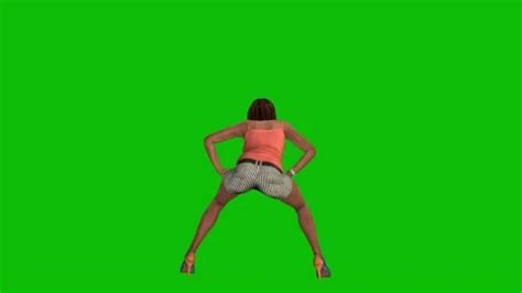 Black Girl Twerking Green Screen Animati Stock Video Pond
