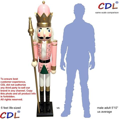 Cdl 180cm 6ft Tall Life Size Largegiant Pink Christmas Wooden