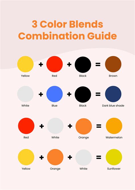 Color Mixing Chart Color Name Tracing Flashcards Color Ph