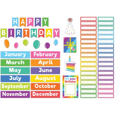 Colorful Happy Birthday Mini Bulletin Board Tcr9125 Teacher Created