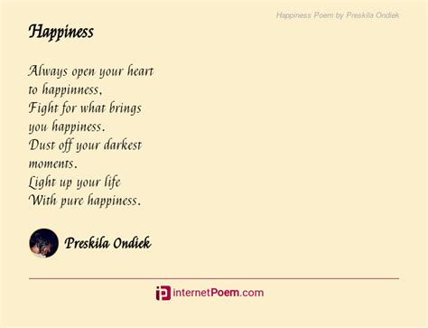 Happiness Poem By Preskila Ondiek