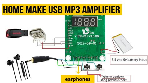 Usb Bluetooth Mp3 Module Connections Making Small Audio Amplifier