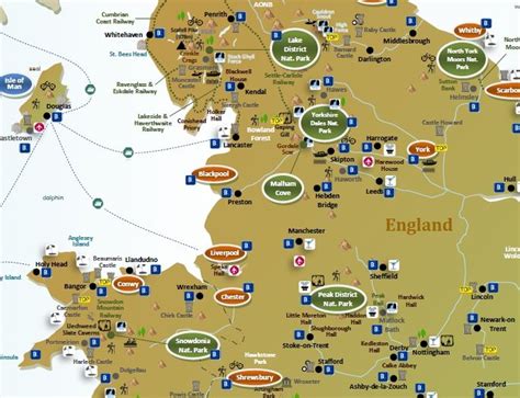 Interactive Tourist Map Of England And Wales Wales