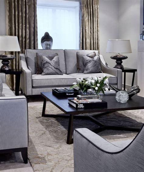 Beautiful Monochromatic Decor Sofa Living Room Grey Luxury Living