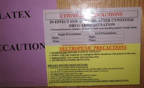 Neutropenic Precautions Door Sign Printable
