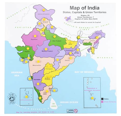 India Political Map 2021 With States