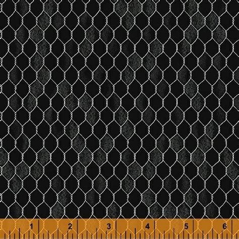 Les Poulets Encore Black Chicken Wire Fabric 52189 1 From Etsy