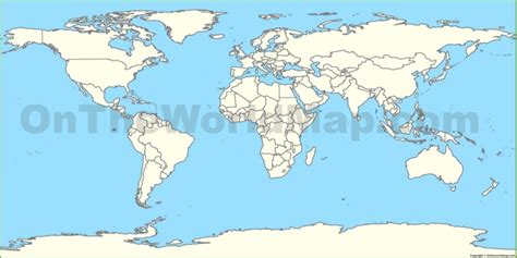 Outline Blank Map Of World