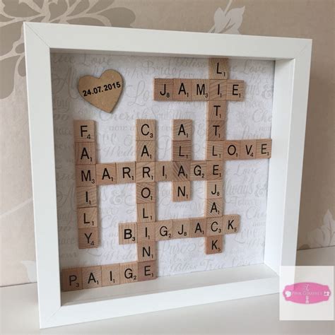 Scrabble Tiles Framed Picture Wedding Present By Thepinkgiraffes