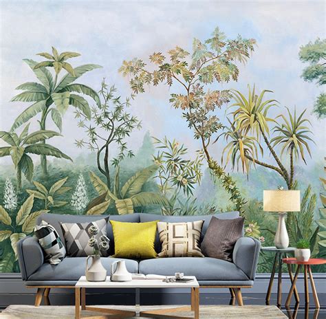 New users enjoy 60% off. Tropical Rainforest Wallpaper, Southeast Asia Huge Trees and Plants Wall Mural, Living Room or ...