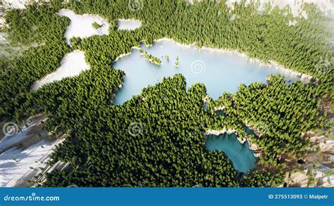 A Breathtaking Aerial View Of A Lush Forest With A Continent Shaped