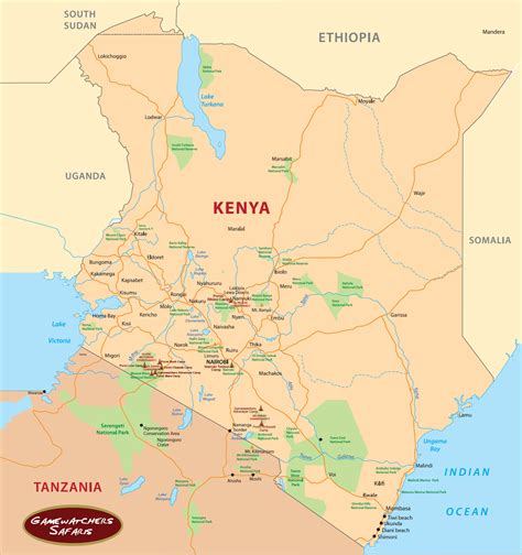 From its indian ocean coastline, kenya's flat land rises into central highlands. Reference Maps | Travel Information | Gamewatchers Safaris