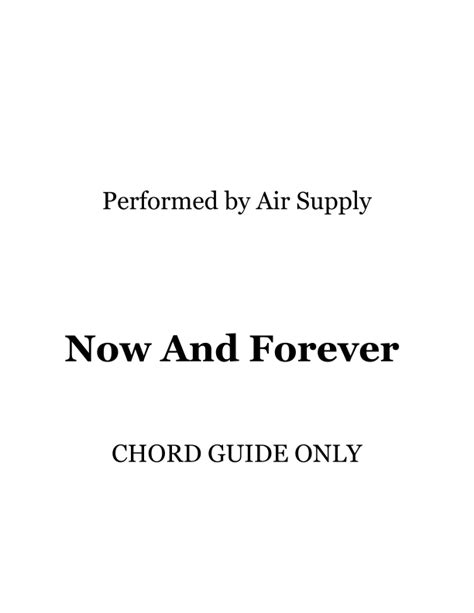 Now And Forever Arr Rwm Sheet Music Air Supply Lead Sheet Fake