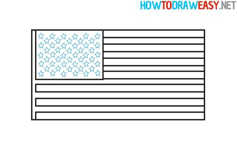 how to draw the american flag how to draw easy