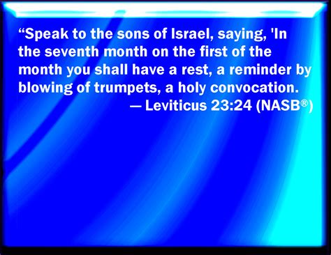 Leviticus 2324 Speak To The Children Of Israel Saying In The Seventh