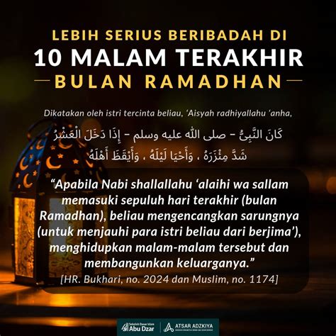 Amalan 10 Hari Terakhir Ramadhan Rumaysho 24 Jam Di Bulan Ramadhan