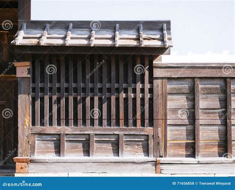 Japanese Tradition Architecture Details Wooden Window Stock Photo