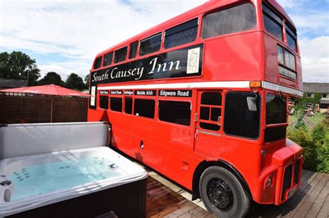 Maybe you would like to learn more about one of these? Double decker bus converted into luxury hotel with hot tub and roll top bath | Daily Star