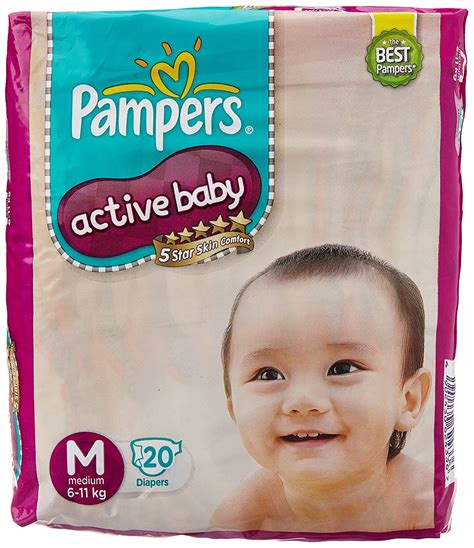 Pampers Active Baby Medium Size Diapers 42 Count Health