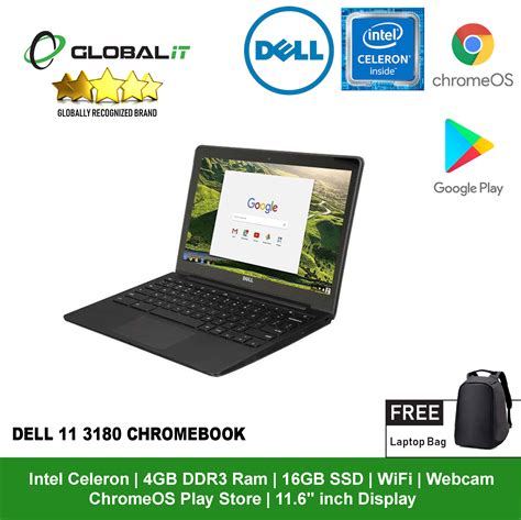 Dell 11 3180 Chromebook Laptop Celeron 116 Display Chromeos Play