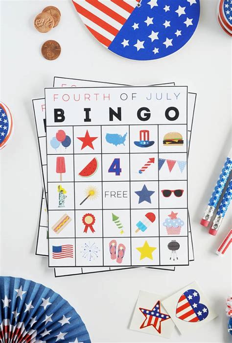 God bless america lollipop sleeves god bless america pencil flags. Printable Fourth of July Bingo - Scrap Booking