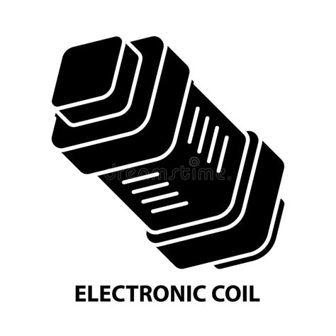 Electronic Coil Icon Black Vector Sign With Editable Strokes Concept