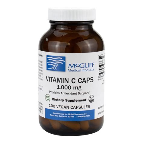 Vitamin C 1 000mg Vegetarian Capsules 100 Bottle McGuff