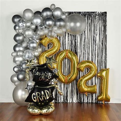 Grand Diy Silver Graduation Balloon Backdrop Kit 8pc In 2021
