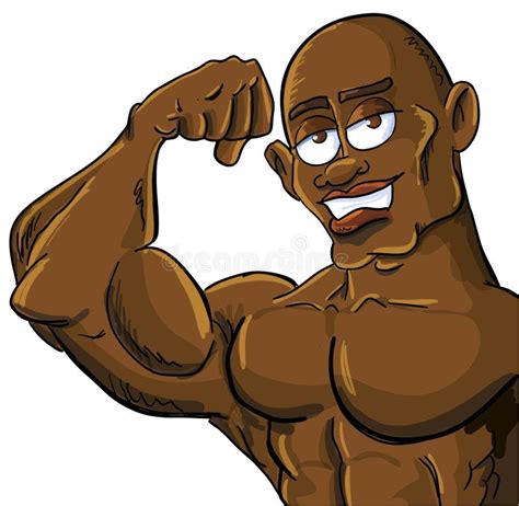 Cartoon Muscle Man Flexing His Bicep Stock Illustration Illustration