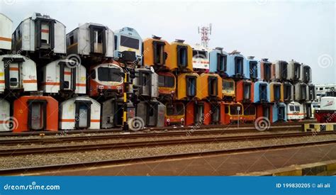 A Collection Of Unused Train Carriages At Purwakarta Station Editorial