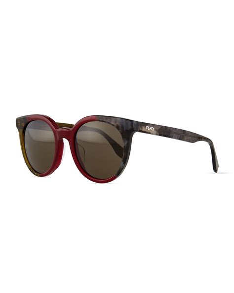 Fendi Limited Edition Colorblock Sunglasses Red Gray