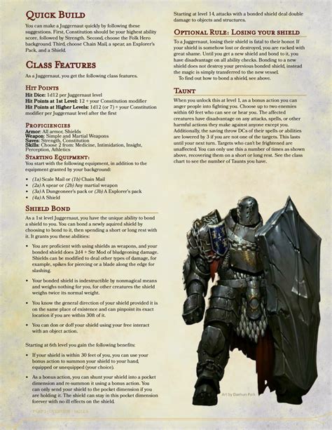 The Juggernaut Class Update 17 Small Changes And A New Subclass