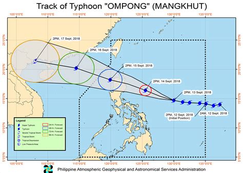 The philippine atmospheric, geophysical and astronomical services administration (filipino: PAGASA HOURLY Update for Tropical Cyclone: ''OMPONG'' - 14 ...