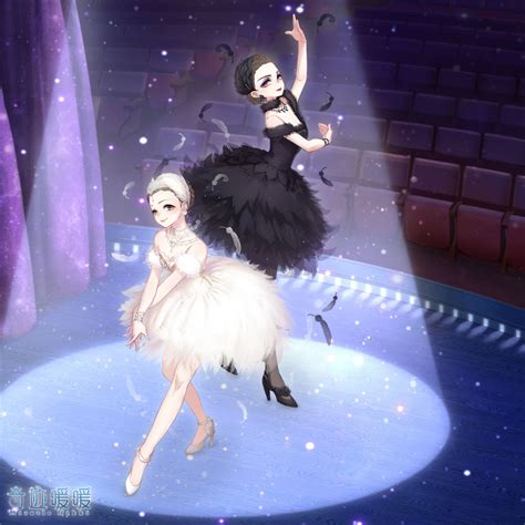 Safebooru 2girls Ballerina Ballet Bird Black Hair Black Swan Brown