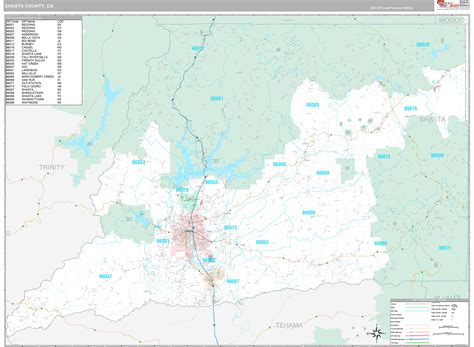 Shasta County Ca Wall Map Premium Style By Marketmaps Mapsales