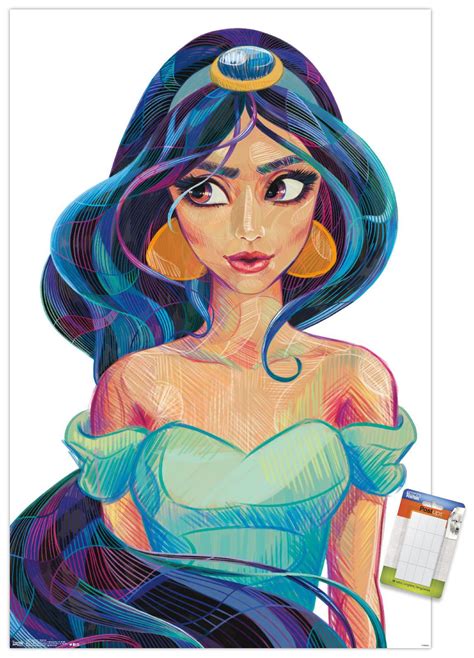Disney Princess Jasmine Stylized Premium Poster And Poster Mount
