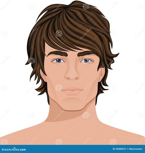 Man Face Close Up Stock Vector Illustration Of Hairstyle 39489637