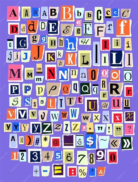 Alfabeto Collage Abc Fuente Alfabética Carta Recorte De Revista De