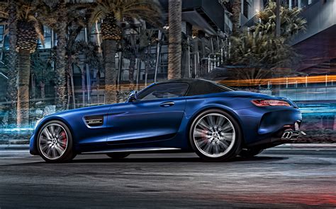 Download Wallpapers Mercedes Benz Amg Gt R Roadster Side View Blue Roadster New Blue