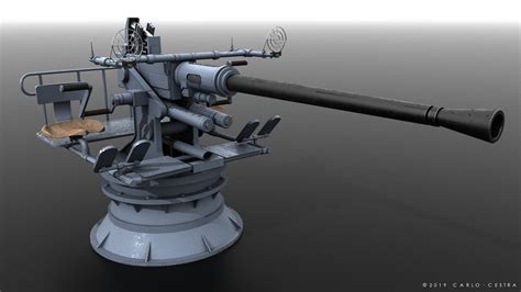 Bofors 40mm Gun 3d Model 59 Lwo Blend Fbx Obj Free3d