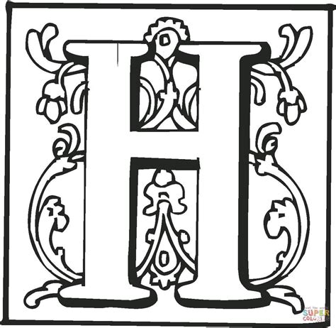 Adult Coloring Letter H Coloring Pages