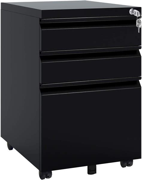 Select a filing cabinet with features like locking drawers for increased security or casters for mobility. DEVAISE 3 Drawer Mobile File Cabinet with Lock, Under Desk ...