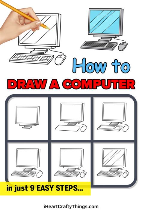 Computer Drawing How To Draw A Computer Step By Step