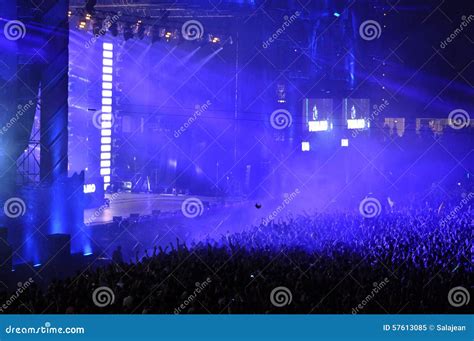 Stadium Full With Crowd Of Party People Editorial Image Image Of